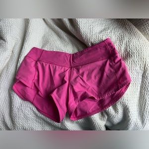 Pink lululemon speed up low rise lines short 2.5